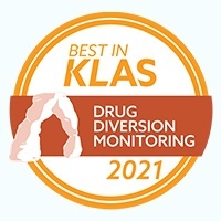 Best in KLAS 2021, Drug Diversion Monitoring award badge.